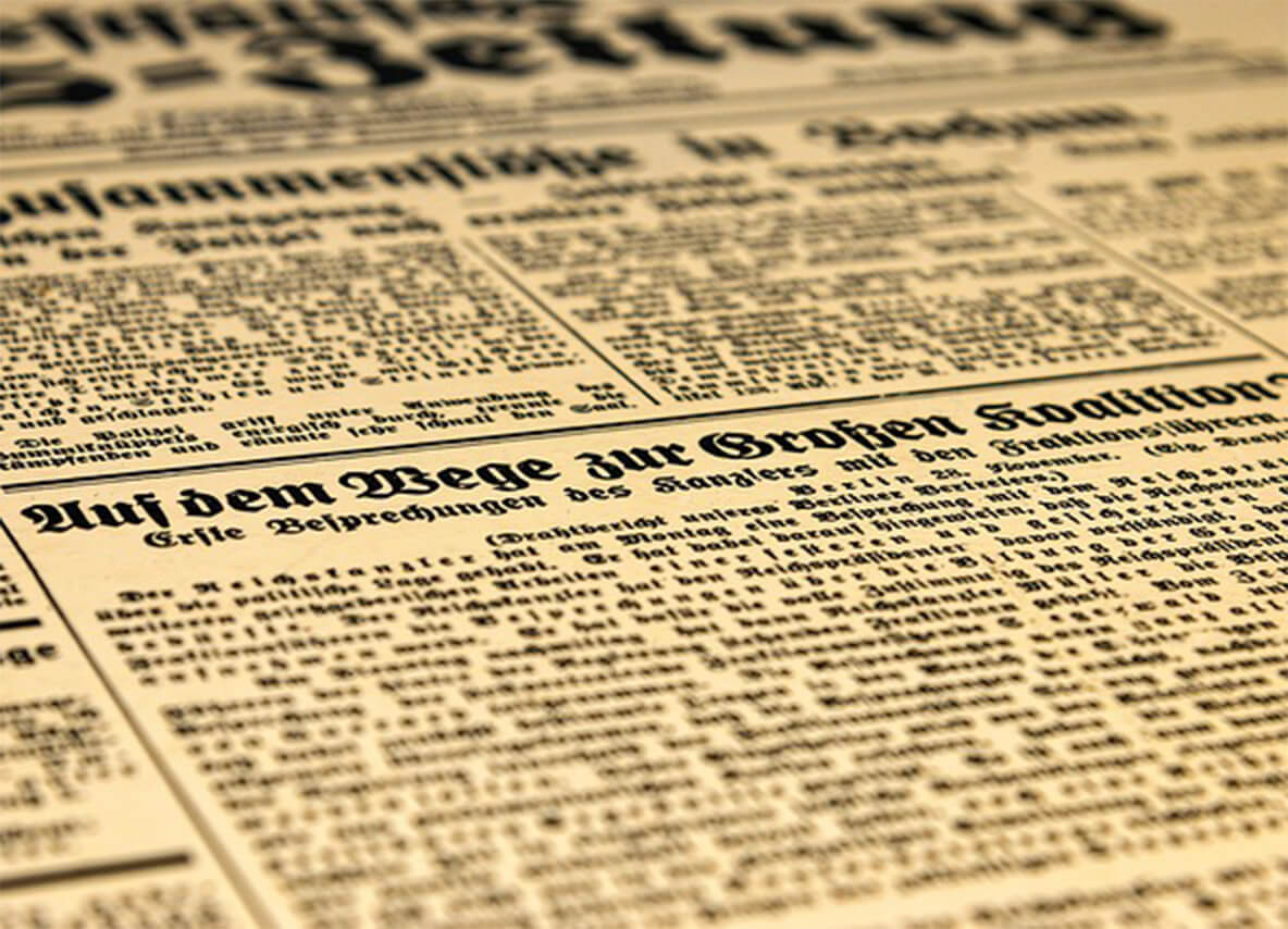 外国語の新聞記事